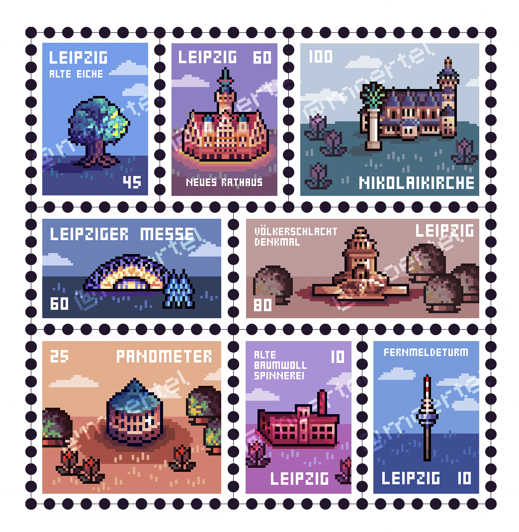 (Fake) Post Stamp Stickers: Leipzig