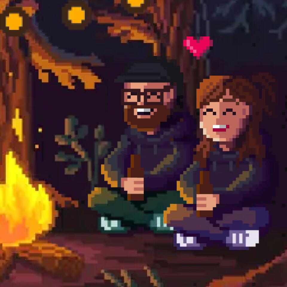 Personalised Pixel Art Campfire Print