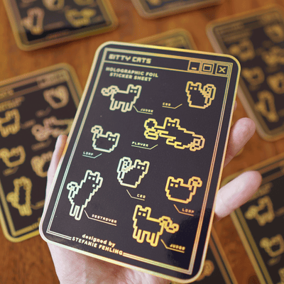 Bitty Cats | Holo Sticker Sheet