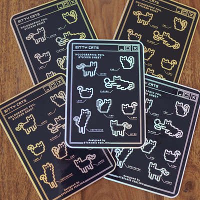 Bitty Cats | Holo Sticker Sheet