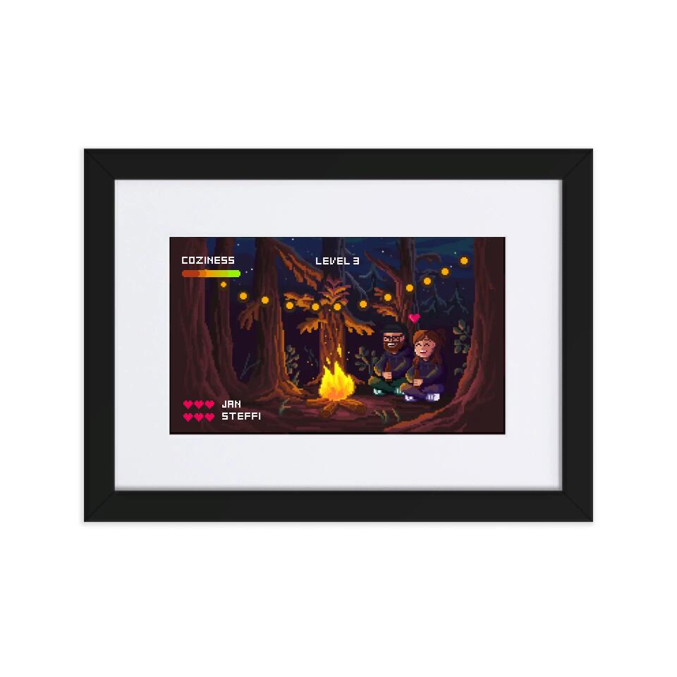 Personalised Pixel Art Campfire Print